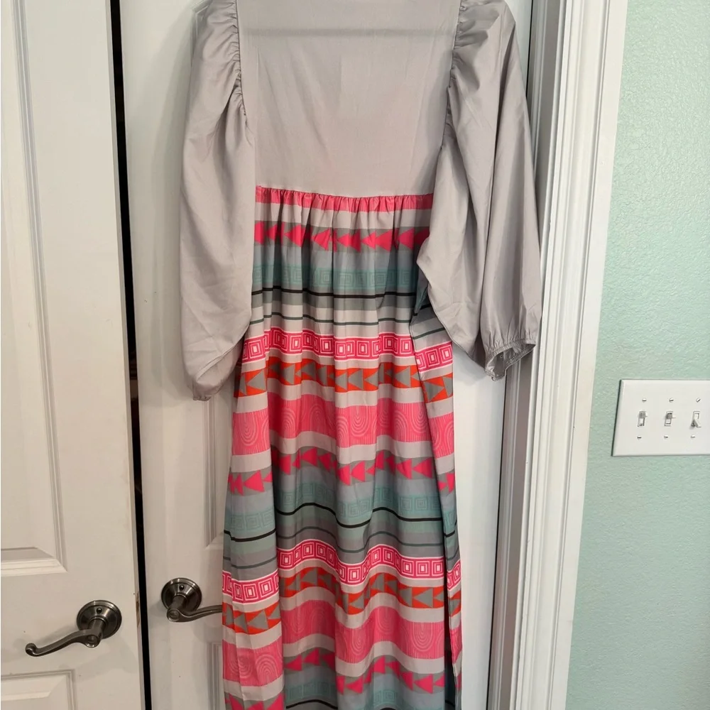 Colorful Geometric Patterned Dress - Picture 2 of 4